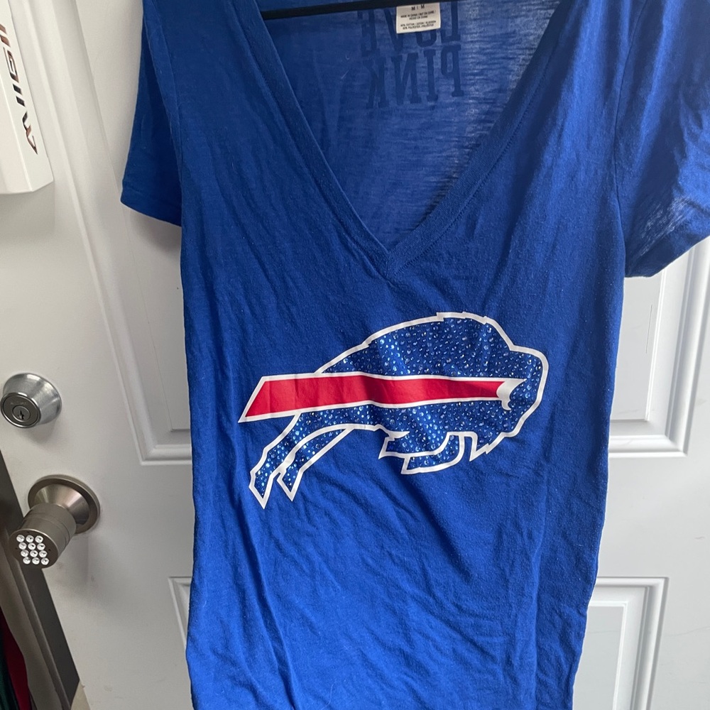 Victoria's Secret PINK Royal Blue NFL V-Neck Tee